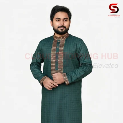 Sea-Green Cotton Panjabi - 115
