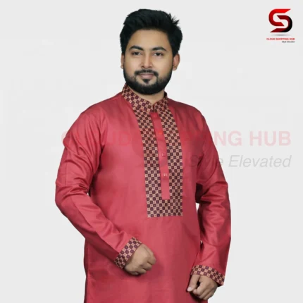 Maroon Cotton Panjabi - 120