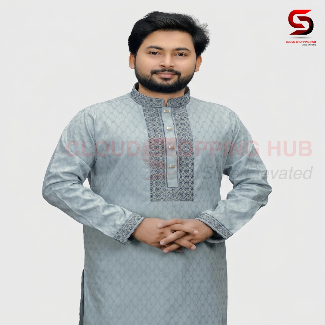Ash Embroidery Panjabi - 15