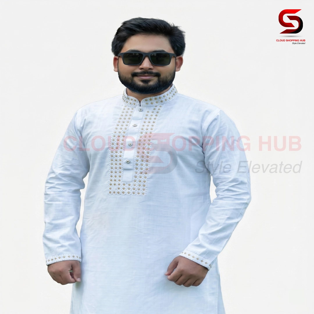 White Cotton Panjabi - 212