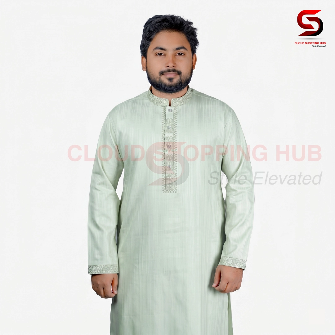 Mint Green Cotton Panjabi - 300