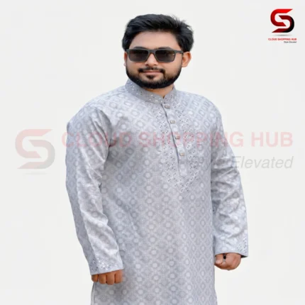 Ash Poly Viscose Panjabi - 691