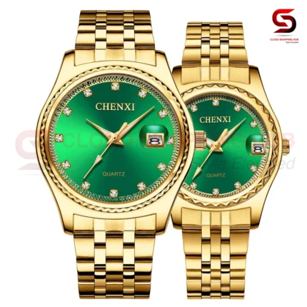 Alternative view of Luxury Gold & Green Dial Female Watch - 5F