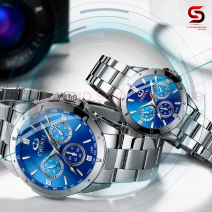 Alternative view of Silver & Blue Multi-Dial Female Watch - 7F