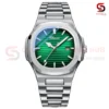 Green Textured Dial & Date Male Watch - 3M